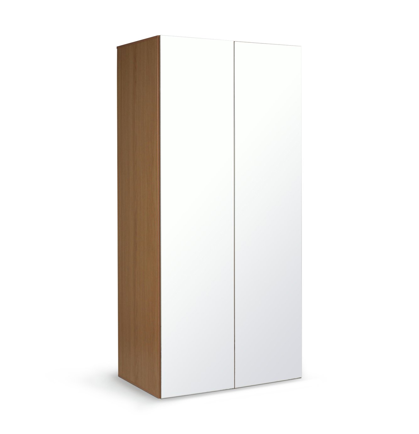 Argos Home Atlas 2 Door Mirrored Tall Wardrobe - Oak Effect