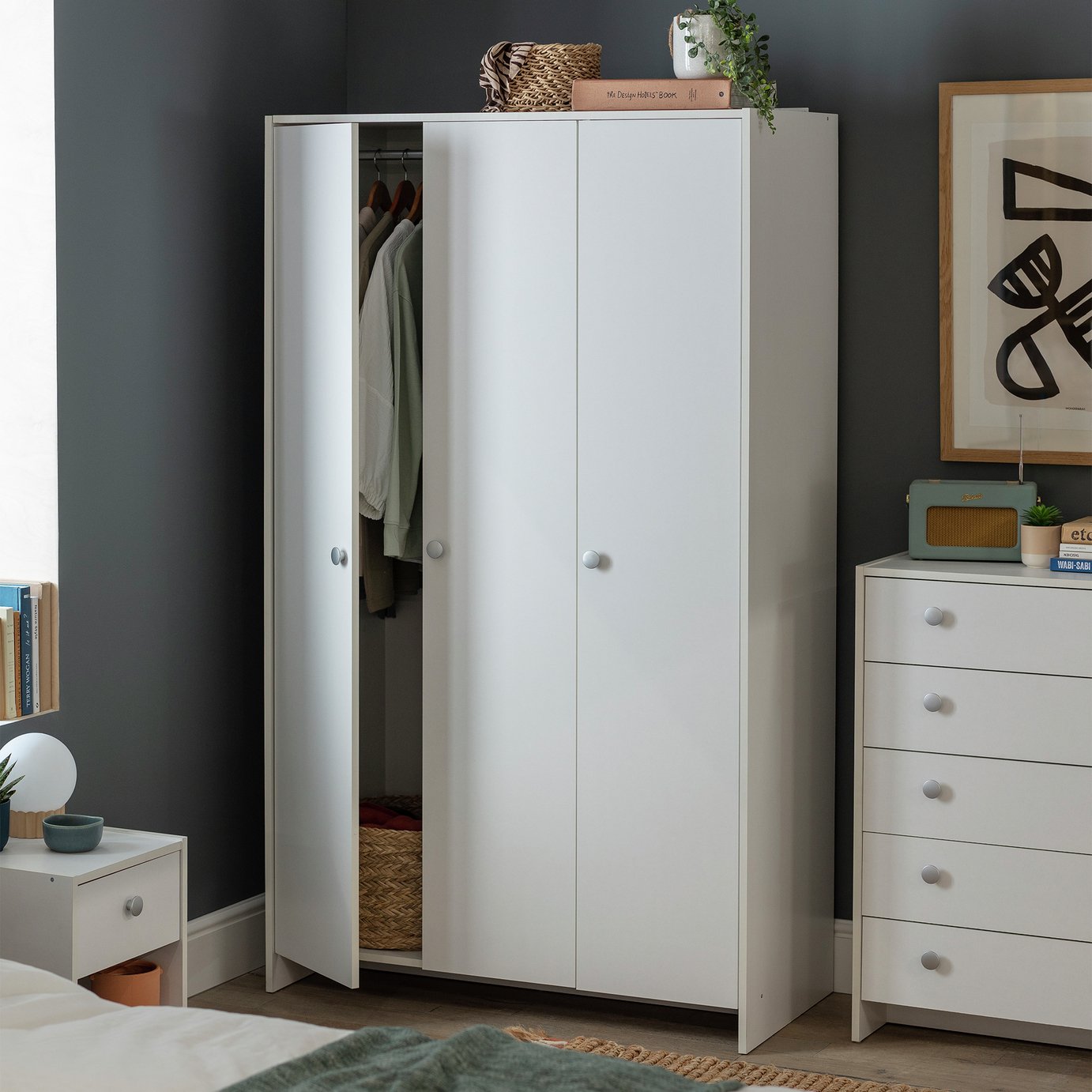 Argos Home Seville 3 Door Wardrobe - White