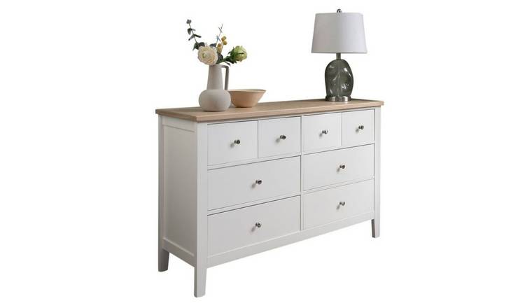 Noa & Nani Leines 8 Drawer Chest Of Drawers - White & Oak