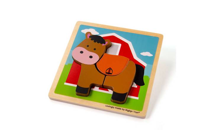Bigjigs Toys Chunky Lift Out Horse Puzzle - 10 Months +