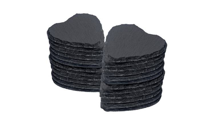 Argon Tableware Heart Slate Coasters - Pack of 24