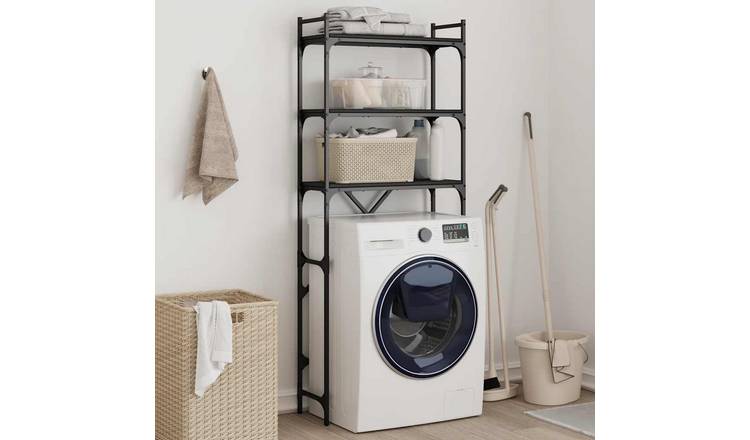 Walplus Washing Machine Shelf Engineered - Black - 67 x 25 x 163 cm