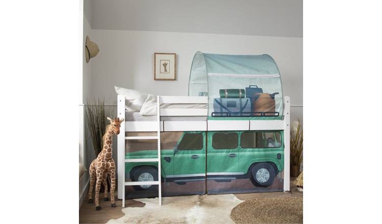 Noa & Nani Moro Midsleeper Cabin Bed With Safari Overland Tent Package - White
