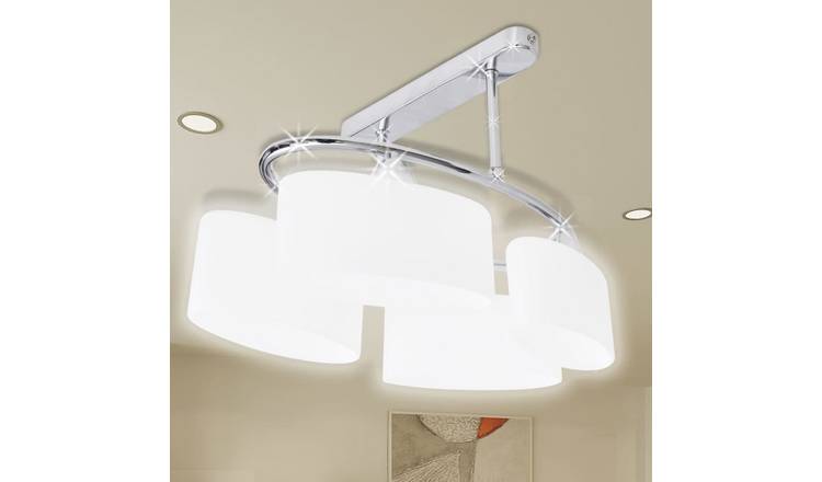 Walplus Ceiling Lamp with Ellipsoid Shades for 4 E14 Bulbs - 40 x 25 x 27.5 cm