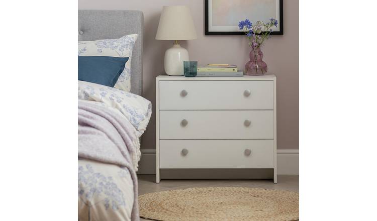 Malm 3 deals drawer chest white