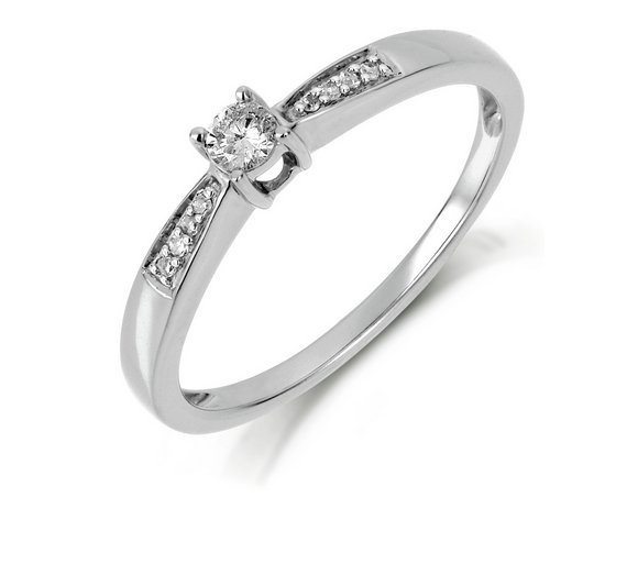 Buy 18ct White Gold 0.10ct Diamond Solitaire Ring at Argos.co.uk - Your ...