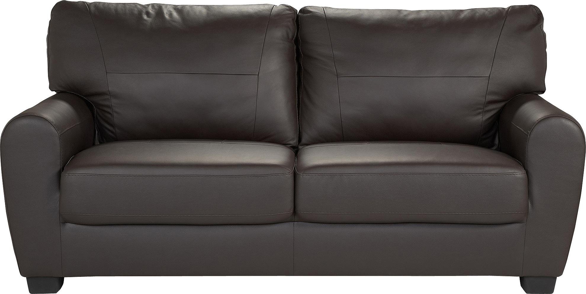 Argos Home Stefano 3 Seater Faux Leather Sofa - Chocolate