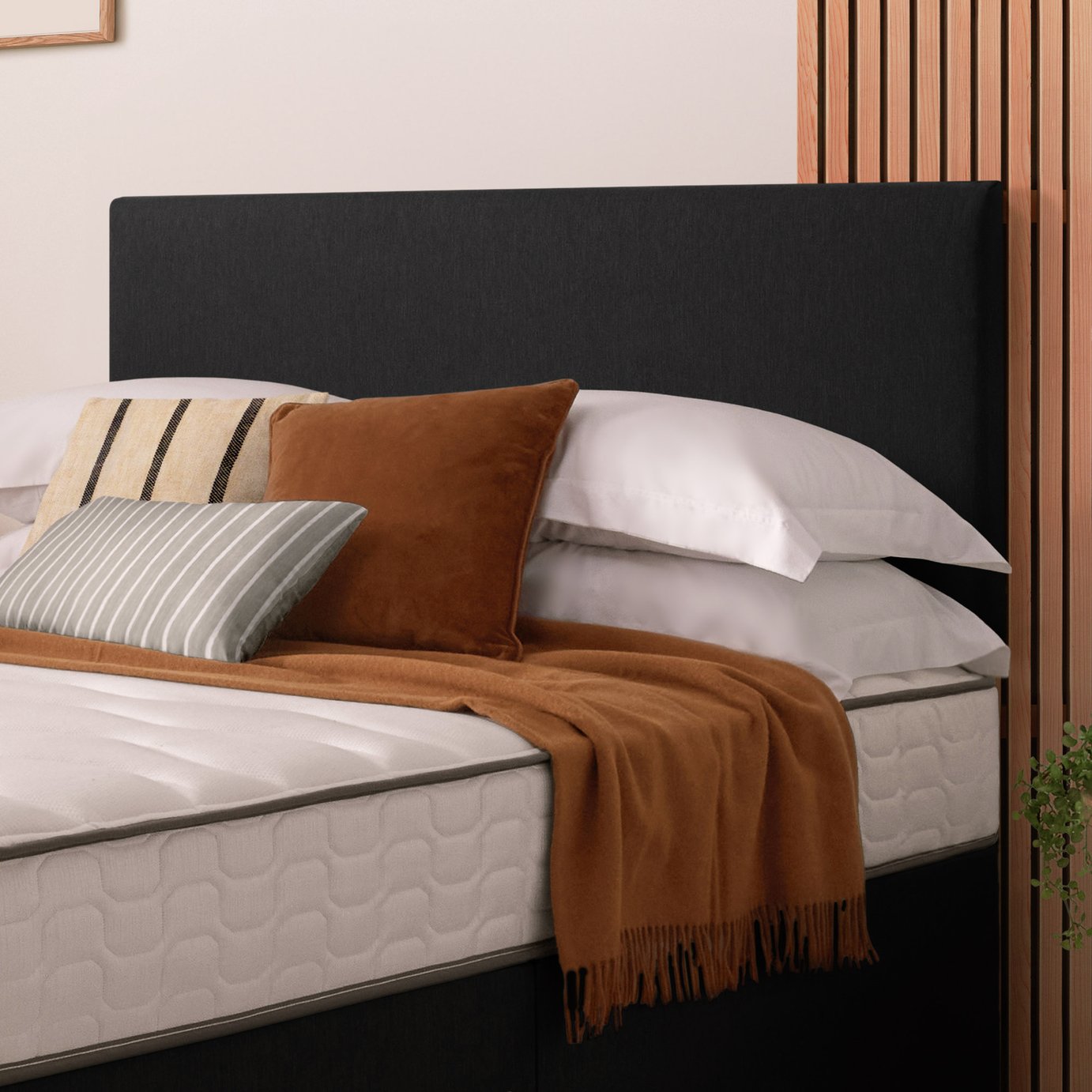 Silentnight Milan Superking Headboard - Charcoal