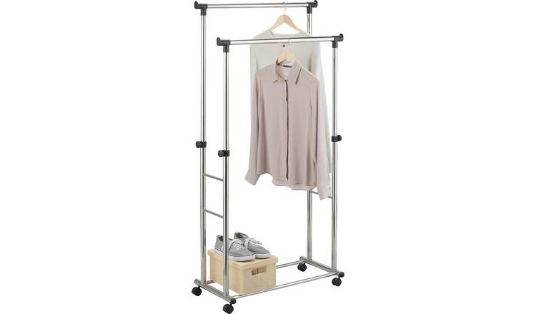 Buy Argos Home Heavy Duty Double Clothes Rail ? Black & Chrome ...