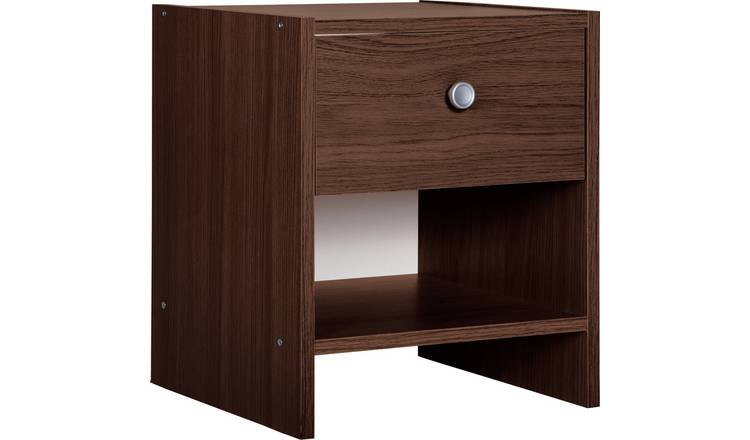 Buy Argos Home Seville 1 Drawer Bedside Table Dark Oak Effect