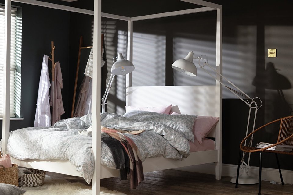 Habitat Blissford Four Poster Double Bed Frame - White.