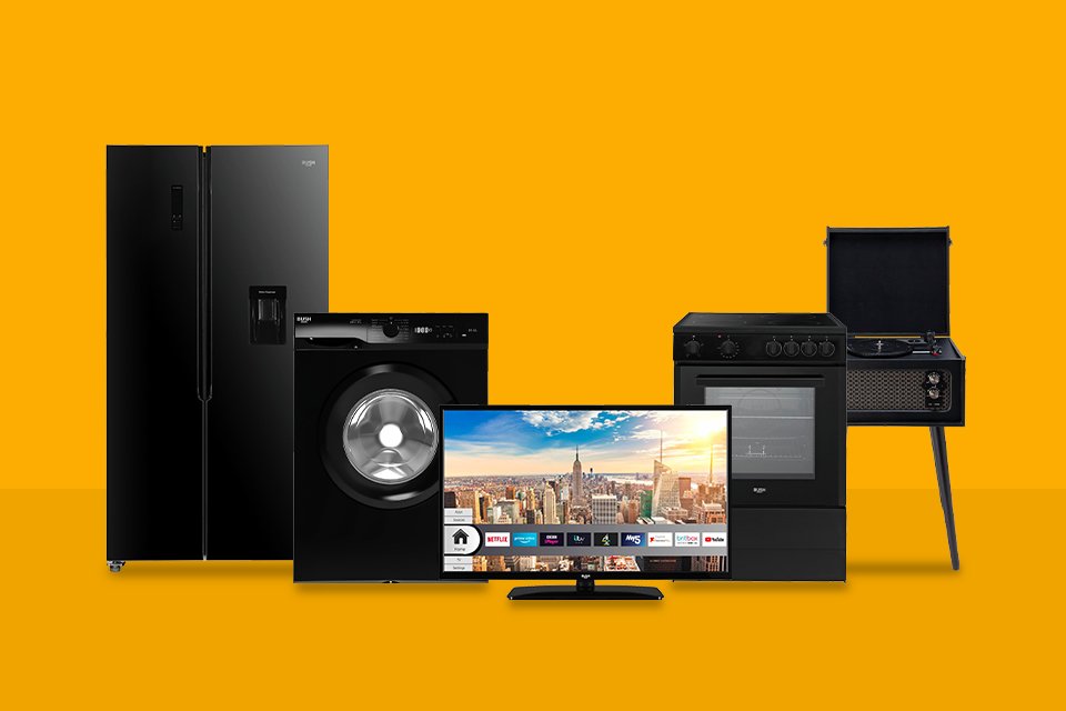 A collection of Bush technology devices and appliances. 