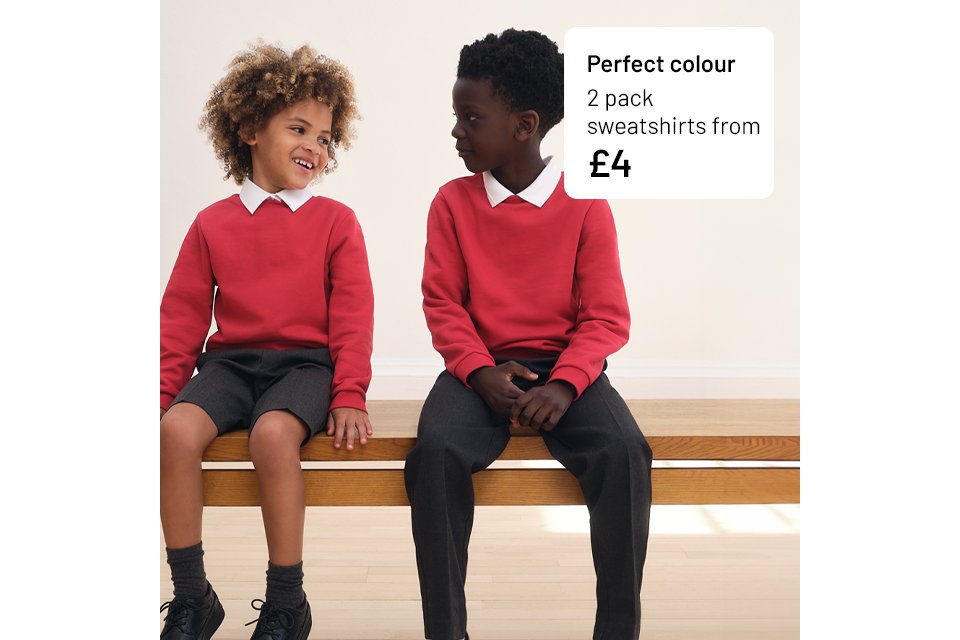 Perfect colour 2 pack sweatshirts from £4.