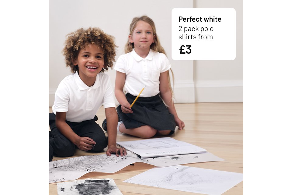 Perfect white 2 pack polo shirts from £3.