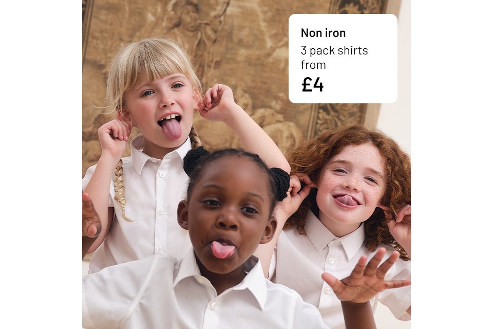 Non iron 3 pack shirts from £4.