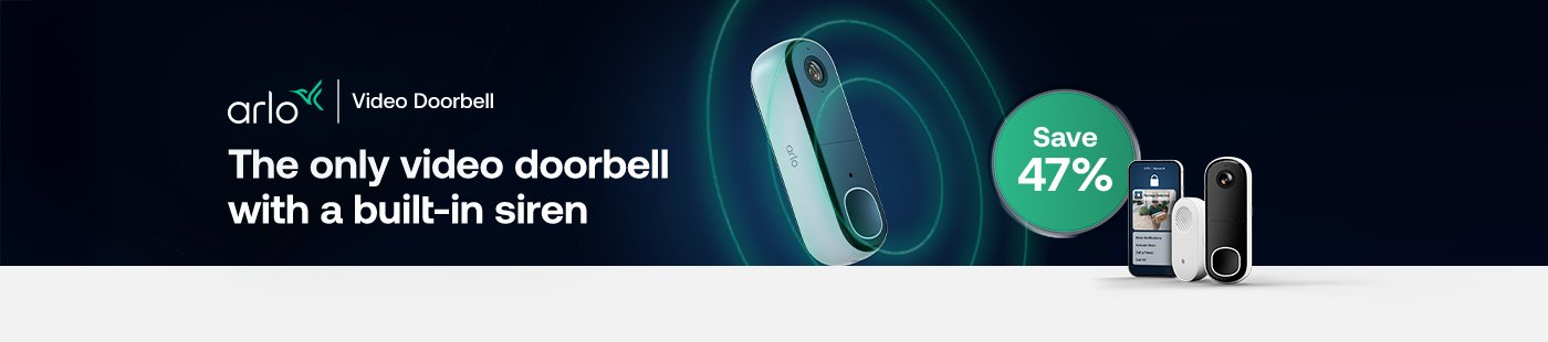 Arlo. The only video doorbell with a built-in-siren.