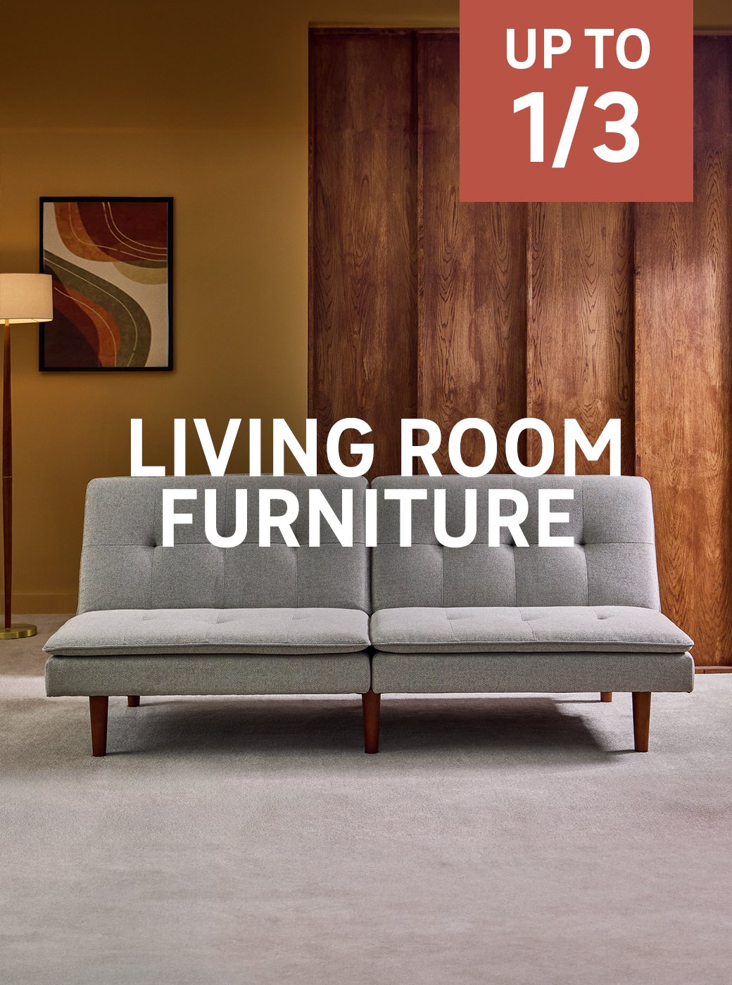 Save up to 1/3 on selected living room furniture.