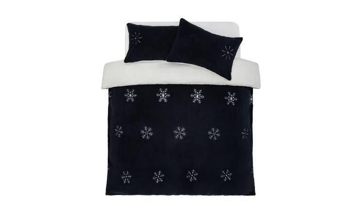 Buy Argos Home Embroidered Snowflake Fleece Bedding Set - Double | Duvet  cover sets | Argos