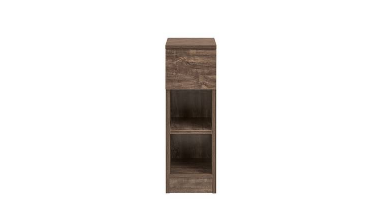 SoBuy 1 Drawer 2 Shelf Slim Bedside Table - Dark Brown
