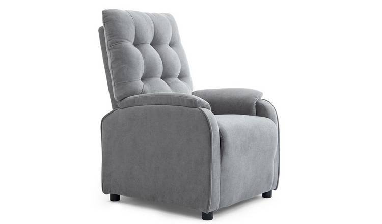 Furniture Online Charlbury Fabric Pushback Recliner Fireside Chair - Grey