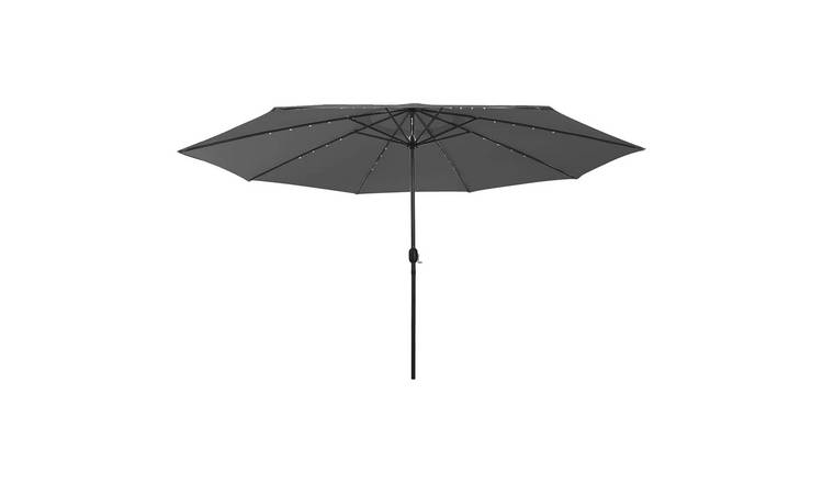 Walplus Polyester Garden Parasol - Anthracite - 400 x 250 cm