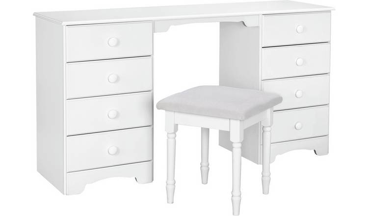 Buy Argos Home Nordic 8 Drw Dressing Table & Stool - Soft White