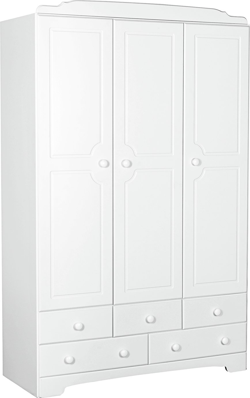 Argos Home Nordic 3 Door 5 Drawer Wardrobe - Soft White