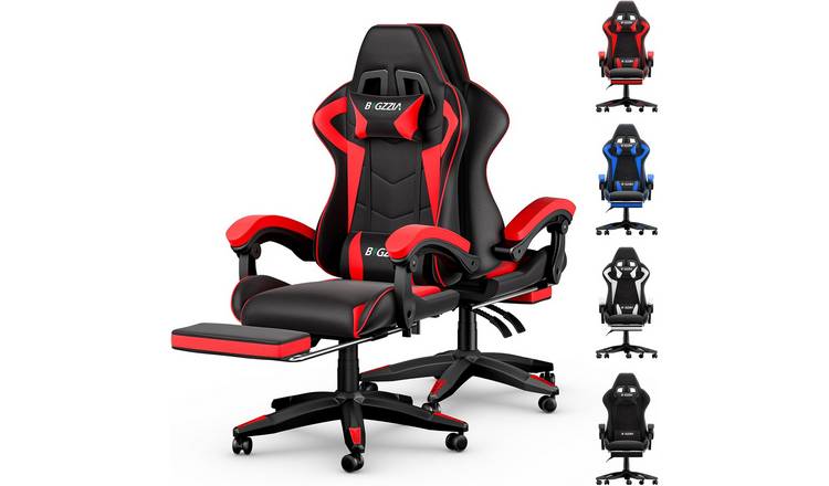 Rattantree Faux Leather Reclining Gaming Chair - Red & Black