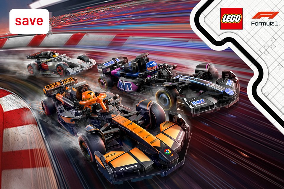 Save 25% on selected LEGO® F1 sets. Rev your excitement for fans of all ages!