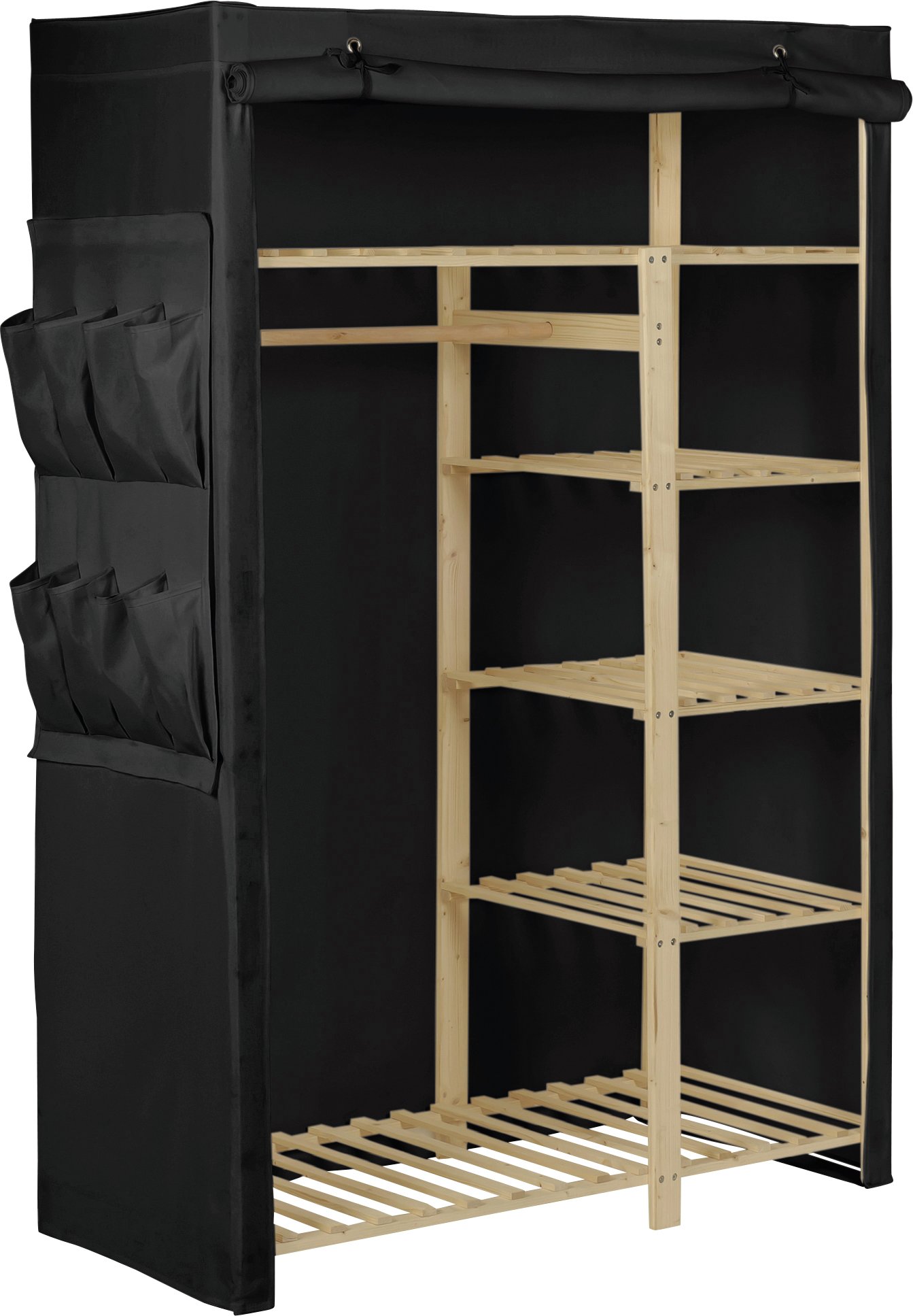 Argos Home Polycotton And Pine Double Wardrobe Black 1839603