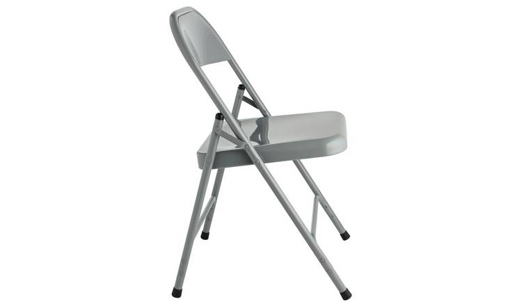 Buy Habitat Macadam Metal Folding Chair - Grey | Dining chairs | Argos