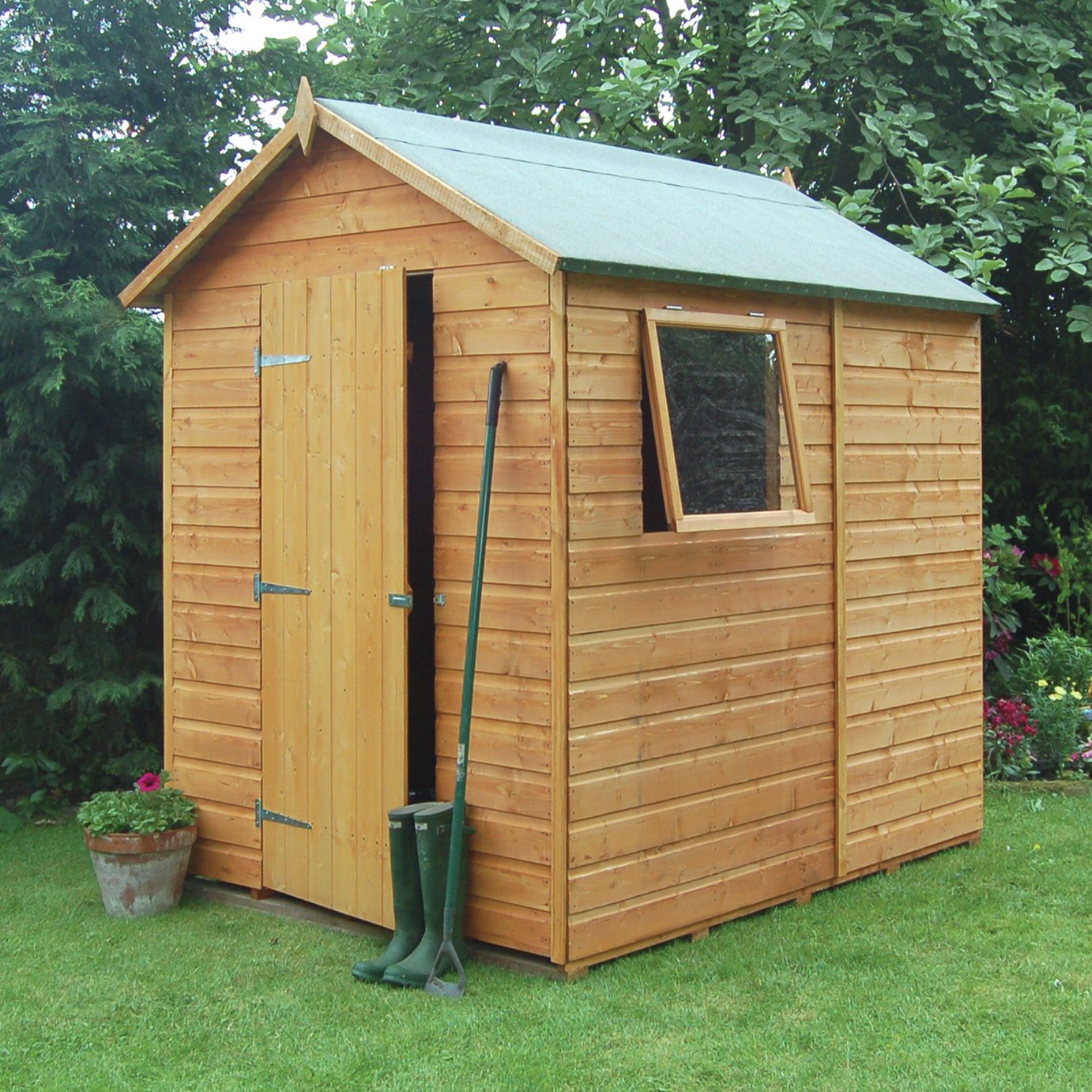 Rowlinson Premier Shiplap Wooden Shed - 7 x 5ft