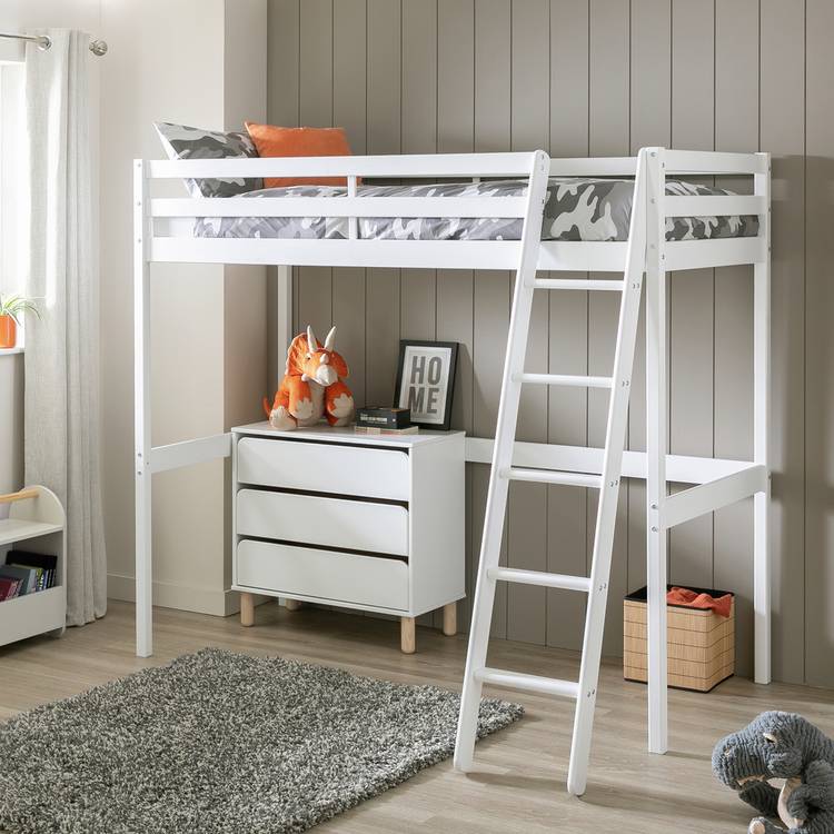 Argos Home Kaycie High Sleeper Bed Single Bed Frame - White 0