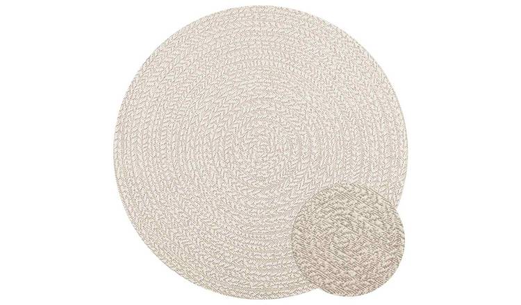 Walplus ZIZUR Polypropylene Round Rug - Cream - 120 cm