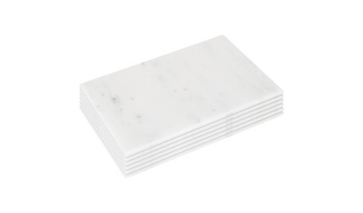 Argon Tableware Rectangle Marble Placemats - Pack of 6