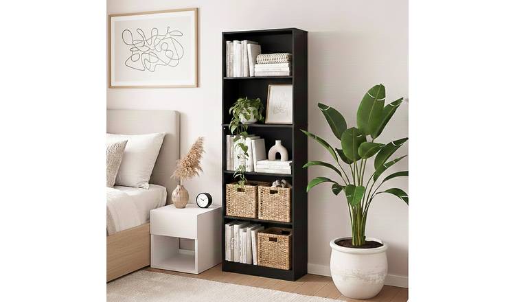 Vida Designs Cambridge 5 Tier Extra Large Freestanding Bookcase - Black