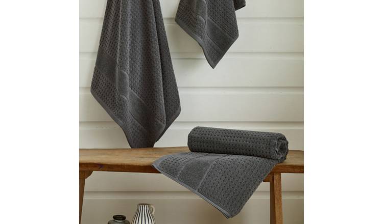 Deyongs Mosley Textured Cotton Face Cloth - Charcoal
