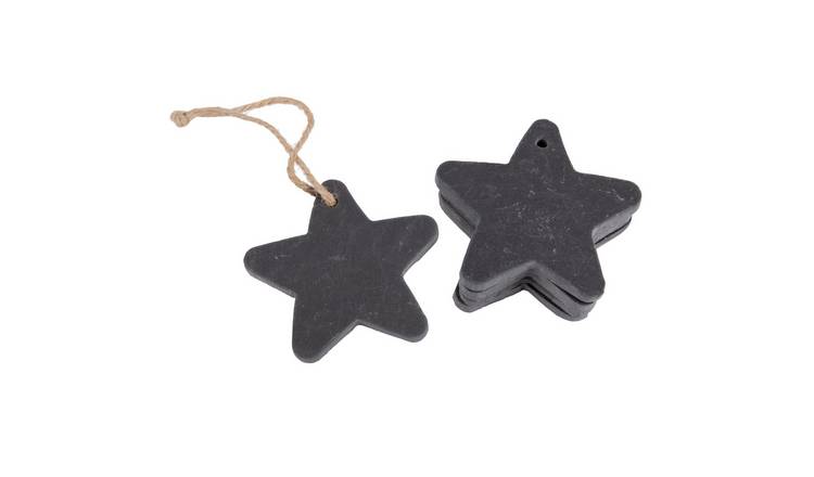 Nicola Spring Slate Christmas Tree Decorations - Star - Pack of 6