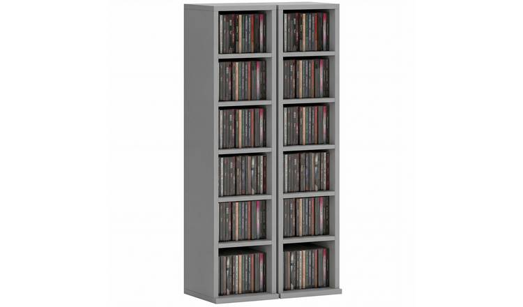HOMCOM Set of 2 Storage Units with Adjustable Shelves - Light Grey