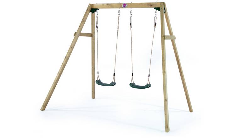 Buy Plum Wooden Double Swing Set Swings Argos