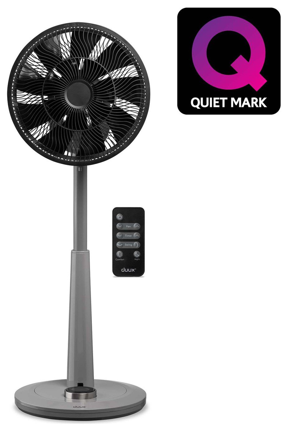 Duux Whisper Grey Pedestal Fan - 12 Inch