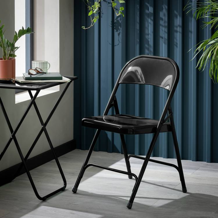 Habitat Macadam Metal Folding Chair - Black 0