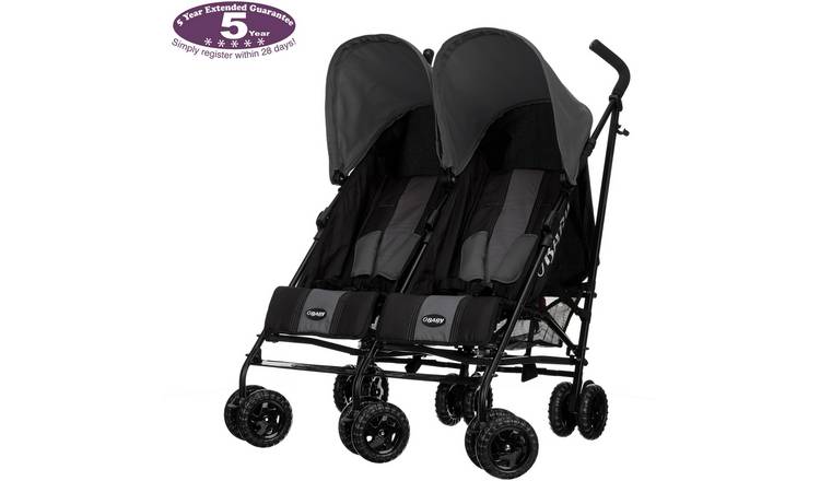 Buy Obaby Apollo Black And Grey Twin Stroller Grey Prams And Pushchairs Argos