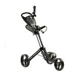 Golf trolleys and carts.