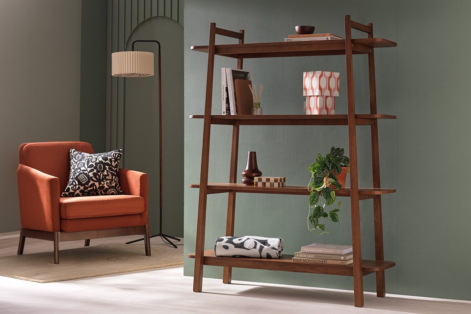 Habitat x Scion Esala Wide Shelving Unit - Walnut.