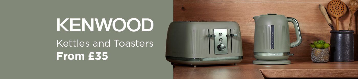 Kenwood. Kettles and toasters from £35.
