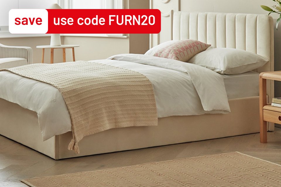 Save 20% on selected indoor furniture on orders over £100. Use code FURN20.