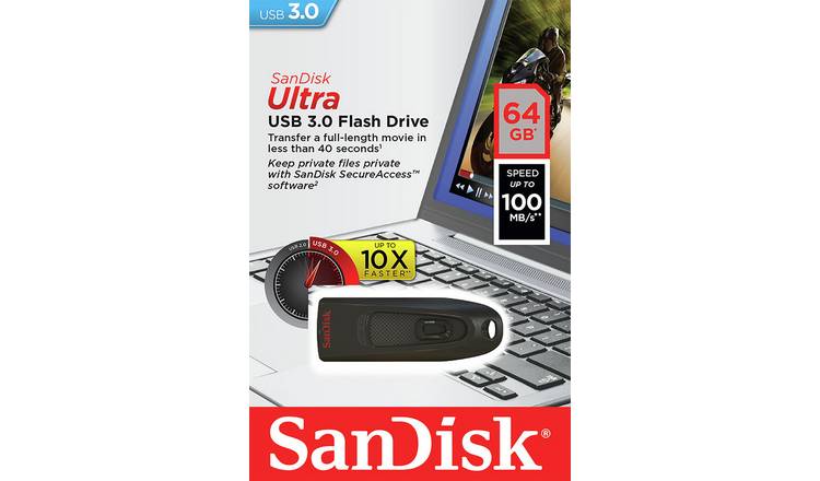 SanDisk Ultra 100 MB/s USB 3.0 Flash Drive - 64GB