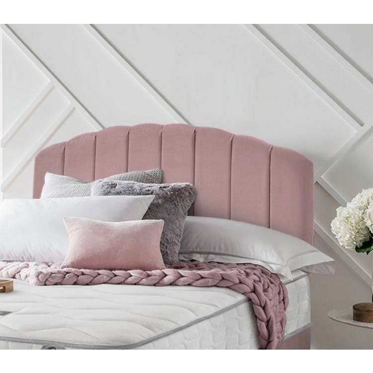Silentnight Merlin Velvet Double Headboard - Dusky Pink 0