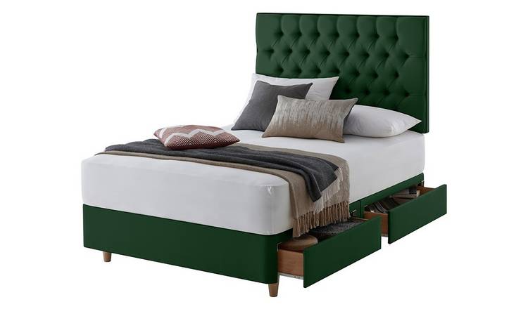 Silentnight Sassaria Double 4 Drawer Divan Bed - Green